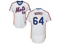 MLB New York Mets #64 Akeel Morris Men White-Royal Authentic Flexbase Collection Jersey
