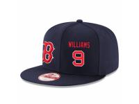 MLB 's New Era Boston Red Sox #9 Ted Williams Stitched Snapback Adjustable Player Hat - Navy Blue Red