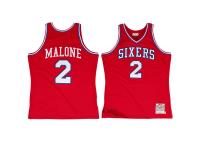 Moses Malone Philadelphia 76ers Mitchell & Ness 1982 - 1983 #2 Authentic Jersey - Red