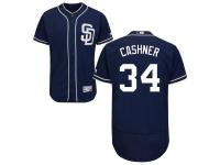 Navy Blue Andrew Cashner Men #34 Majestic MLB San Diego Padres Flexbase Collection Jersey