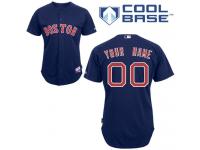 Navy Blue Customized Men Majestic MLB Boston Red Sox Cool Base Alternate Jersey