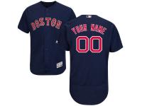 Navy Blue Customized Men Majestic MLB Boston Red Sox Flexbase Collection Jersey
