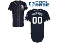 Navy Blue Customized Women Majestic MLB San Diego Padres Cool Base Alternate Jersey