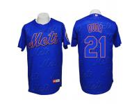 New York Mets #21 Lucas Duda Authentic 3D Fashion Blue Jersey