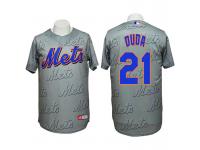 New York Mets #21 Lucas Duda Authentic 3D Fashion Grey Jersey