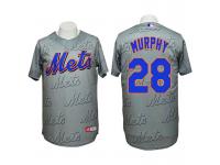 New York Mets #28 Daniel Murphy Authentic 3D Fashion Grey Jersey