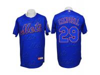 New York Mets #29 Eric Campbell Authentic 3D Fashion Blue Jersey