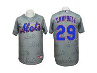 New York Mets #29 Eric Campbell Authentic 3D Fashion Grey Jersey