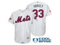 New York Mets #33 Matt Harvey White Stars & Stripes 2016 Independence Day Cool Base Jersey