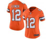 Nike Broncos #12 Paxton Lynch Orange Women Stitched NFL Limited Rush Jersey