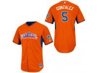 Orange Carlos Gonzalez Men #5 Majestic MLB Colorado Rockies National League 2013 All-Star BP Jersey