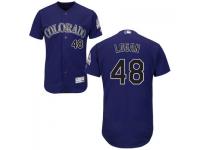 Purple Boone Logan Men #48 Majestic MLB Colorado Rockies Flexbase Collection Jersey