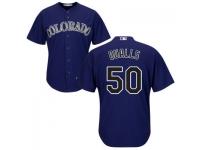 Purple Chad Qualls Men #50 Majestic MLB Colorado Rockies 2016 New Cool Base Jersey