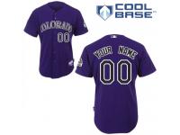 Purple Customized Men Majestic MLB Colorado Rockies Cool Base Alternate Jersey