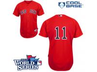 Red Clay Buchholz Men #11 Majestic MLB Boston Red Sox 2013 World Series Cool Base Alternate Jersey