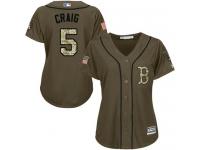Red Sox #5 Allen Craig Green Salute to Service Women Stitched Baseball Jersey