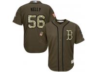 Red Sox #56 Joe Kelly Green Salute to Service Stitched Grey Jersey