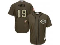 Reds #19 Joey Votto Green Salute to Service Stitched Baseball Jersey