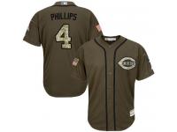 Reds #4 Brandon Phillips Green Salute to Service Stitched Baseball Jersey