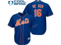Royal Blue Alejandro De Aza Men #16 Majestic MLB New York Mets Cool Base Alternate Home Jersey