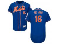 Royal Blue Alejandro De Aza Men #16 Majestic MLB New York Mets Flexbase Collection Jersey