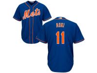 Royal Blue Authentic Norichika Aoki Alternate Home Youth Jersey #11 Cool Base MLB New York Mets Majestic