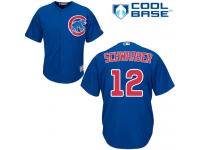 Royal Blue Kyle Schwarber Women #12 Majestic MLB Chicago Cubs Cool Base Alternate Jersey