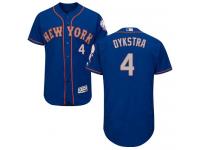 Royal-Gray Lenny Dykstra Men #4 Majestic MLB New York Mets Flexbase Collection Jersey
