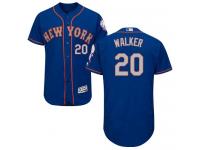Royal-Gray Neil Walker Men #20 Majestic MLB New York Mets Flexbase Collection Jersey