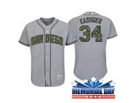 San Diego Padres Andrew Cashner #34 Gray Camo Fashion 2016 Memorial Day Cool Base Jersey