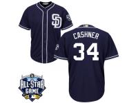 San Diego Padres Andrew Cashner #34 Majestic Navy 2016 All-Star Patch Authentic Cool Base Jersey