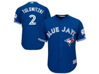 Troy Tulowitzki Toronto Blue Jays Majestic Cool Base 40th Anniversary Patch Jersey - Royal