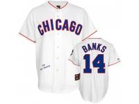 White 1968 Throwback Ernie Banks Men #14 Mitchell And Ness MLB Chicago Cubs Jersey