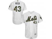 White Addison Reed Men #43 Majestic MLB New York Mets 2016 Memorial Day Fashion Flex Base Jersey