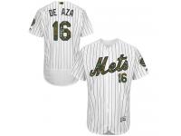 White Alejandro De Aza Men #16 Majestic MLB New York Mets 2016 Memorial Day Fashion Flex Base Jersey