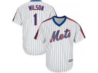 White Authentic Mookie Wilson Youth Jersey #1 Cool Base MLB New York Mets Majestic Alternate