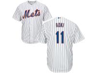 White Authentic Norichika Aoki Home Youth Jersey #11 Cool Base MLB New York Mets Majestic
