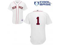 White Bobby Doerr Men #1 Majestic MLB Boston Red Sox Cool Base Home Jersey
