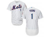 White Chris Young Men #1 Majestic MLB New York Mets Flexbase Collection Jersey