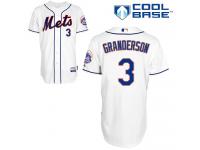 White Curtis Granderson Men #3 Majestic MLB New York Mets Cool Base Alternate Jersey