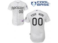 White Customized Youth Majestic MLB Colorado Rockies Cool Base Home Jersey