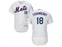 White Darryl Strawberry Men #18 Majestic MLB New York Mets Flexbase Collection Jersey
