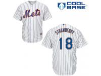 White  Darryl Strawberry Men's Jersey #18 Cool Base MLB New York Mets Majestic Home