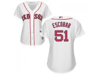 White Edwin Escobar Women #51 Majestic MLB Boston Red Sox 2016 New Cool Base Jersey