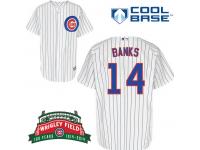 White Ernie Banks Men #14 Majestic MLB Chicago Cubs Cool Base Home Jersey