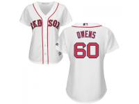 White Henry Owens Women #60 Majestic MLB Boston Red Sox 2016 New Cool Base Jersey