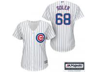 White Jorge Soler Women #68 Majestic MLB Chicago Cubs Cool Base Home Jersey