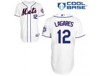 White Juan Lagares Men #12 Majestic MLB New York Mets Cool Base Alternate Jersey