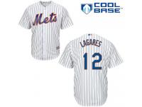 White Juan Lagares Men #12 Majestic MLB New York Mets Cool Base Home Jersey
