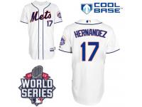 White Keith Hernandez Men #17 Majestic MLB New York Mets 2015 World Series Cool Base Alternate Jersey